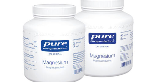 Produktbild der Produkte Magnesiumcitrat 180 Kps. und Magnesiumglycinat 180 Kps. von pure encapsulations