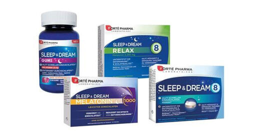 Produktbild verschiedener Sleep & Dream Produkte von Forté Pharma