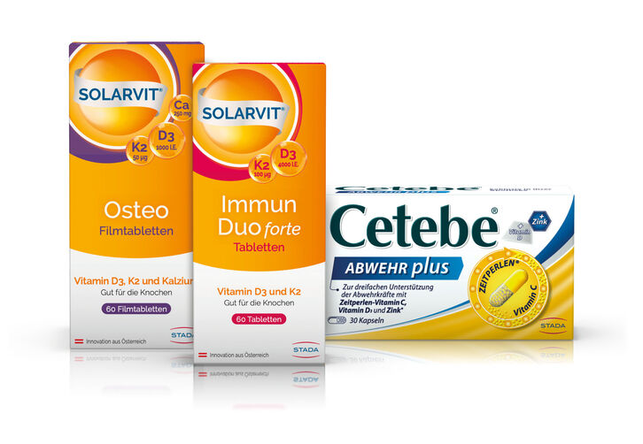 Produktabbildungen der Marken Solarvit und Cetebe