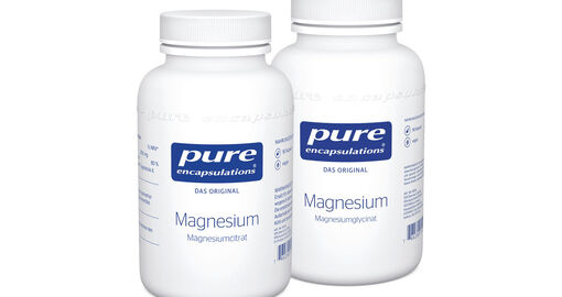 Produktbild der Produkte Magnesiumcitrat 90 Kps. und Magnesiumglycinat 90 Kps. von pure encapsulations