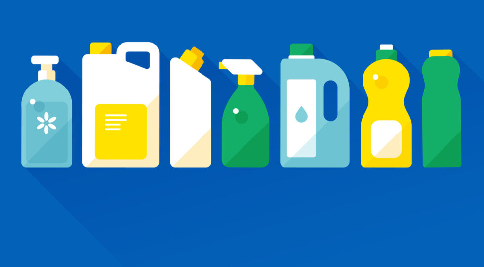 Reinigungsmittel giftig - Bei Kindern passieren Vergiftungen vor allem mit Haushaltsprodukten wie Reinigungsmitteln oder Kosmetika, gefolgt von Medikamenten und Pflanzen. - © Shutterstock