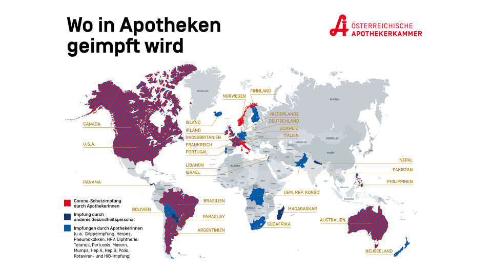 APK_Impfkarte_weltweit__c_Österreichische Apothekerkammer - Impfungen in Apotheken sind weltweit auf dem Vormarsch.